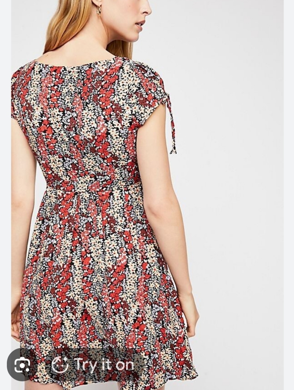 Free People Miss Right Floral Cutout Mini Skater Dress Size XS